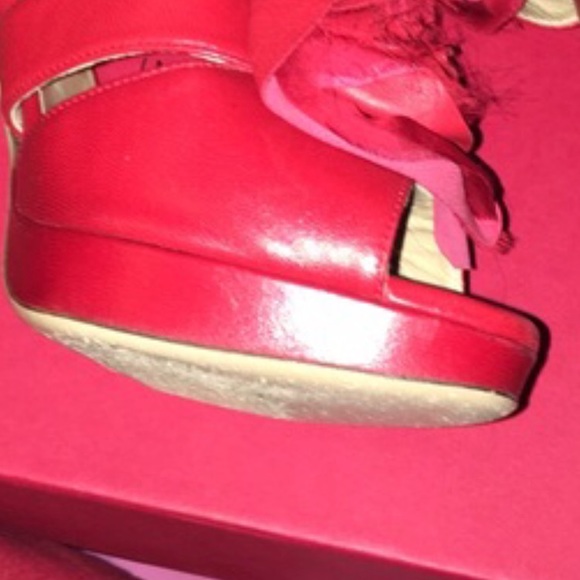 Red Leather Valentino Rose Slingback Pumps - Picture 8 of 8